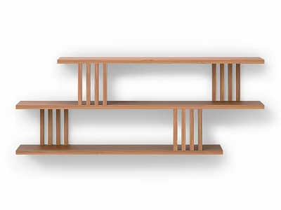 Wooden Wall Mounted Multi Tier Shelving Unit For Home Storage Organization 3d model