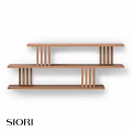 Wooden Wall Mounted Multi Tier Shelving Unit For Home Storage Organization