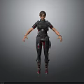 3D Realistic Humanoid Character In Tactical Combat Suit With Utility Gear And Red Boots
