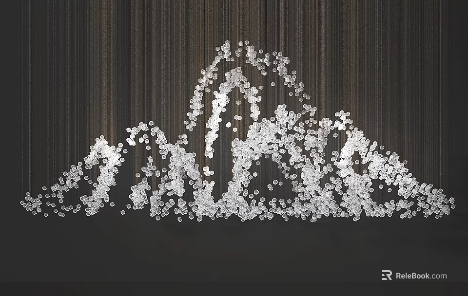 Modern Luxurious Crystal Chandelier With Unique Layered Crystal Beads Design 3d model 
