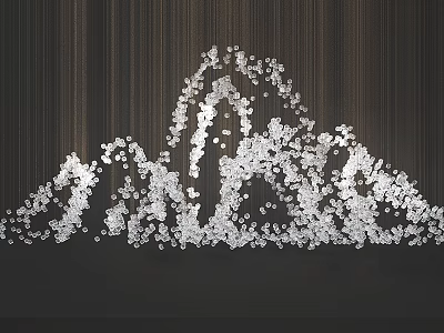 Modern Luxurious Crystal Chandelier With Unique Layered Crystal Beads Design 3d model