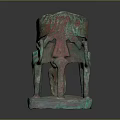 Ancient Bronze Ritual Vessel With Kneeling Figure And Animal Shaped Legs On Base