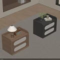 Modern Minimalist Two Drawers Bedside Nightstand For Cozy Bedroom Storage And Warm Home Decor