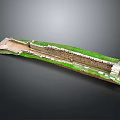 Ancient City Wall Ruins Model With Stone Brick Structure And Green Grass