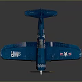 Vintage Blue Military Airplane Model With Stars Number 99 And Propeller