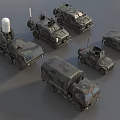 Various Military Vehicles With Camouflage Paint For Tactical Operations