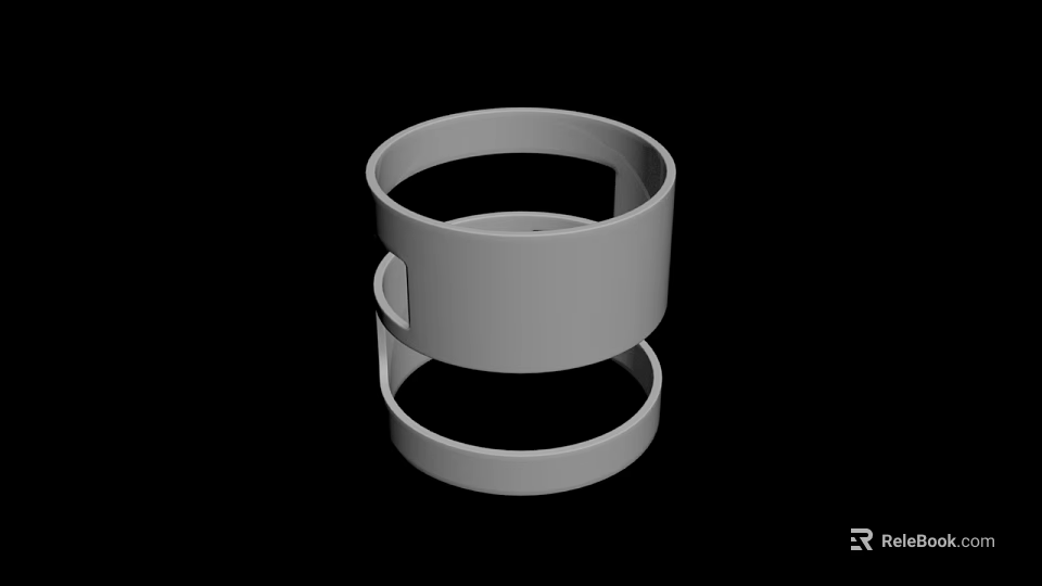 Modern White Two Layered Circular Ring 3D Model With Smooth Design 3d model