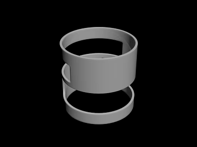 Modern White Two Layered Circular Ring 3D Model With Smooth Design 3d model