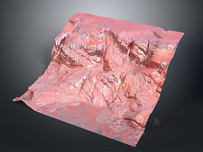 Pink Mountain Landscape With Stunning Natural Beauty And Unique Colors 3d model