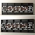 Modern Open Shelf Bookcase With Organized Books And Decorative Items 3d model