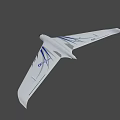 Futuristic White Airplane With Blue Aerodynamic Wings And Sleek Design Features