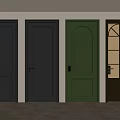 Assorted Colored Hinged Doors Showcasing Panel Designs And Glass Insert Features