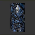 Futuristic Spaceship Taking Off Over Blue Rocky Terrain With White Engine Exhaust
