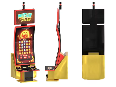 Colorful Slot Machine Entertainment Appliance With Front Screen And Multiple Views 3d model