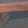 Classic Solid Wood Dining Table With Elegant Wooden Surface And Four Legs 3d model