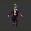 3D Cartoon Character With Blonde Hair Blue Coat Red Lining White Shirt And Yellow Boots