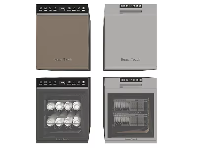 Braun Tronic Kitchen Dishwashers With Different Styles And Interior Bowl Racks 3d model