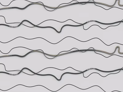 Black Wavy Decorative Stripes For Home Living Room Decoration And Styling 3d model