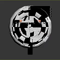 Futuristic Weapon with Silver Metal Coil Black Components Red Details and Mechanical Structure