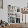 White Multi tiered Bookcase With Colorful Storage Bins For Kids Books And Toys