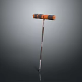 Adjustable Walking Cane With Ergonomic Orange Black Handle And Stable Metal Shaft