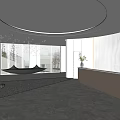 Landscaping at the front desk of the sales department 3d model