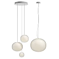 Modern White Spherical Pendant Lights With Multiple Hanging Design For Interior Decor 3d model