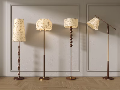 Four Stylish Floor Lamps For Home Interior Decor 3d model