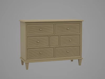 Light Wood Sideboard With Multiple Drawers Simple Design For Home Dining Room 3d model