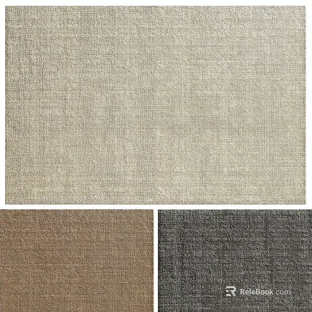 Square Rug Featuring Beige Brown Gray Tones And Woven Texture Modern Style 3d model 