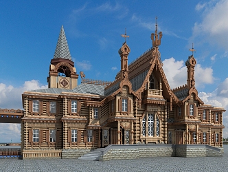 European-style villa Russian-style villa 3d model