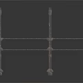 Heavy Duty Steel Support Frame With Vertical Poles And Horizontal Cross Bars