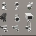 Projection Monitoring Security System With Various Wall Mounted Camera Types For Surveillance