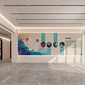 Elegant Modern Service Hall Interior Design With Glass Doors And Display Walls