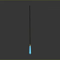 Sleek Blue Pendant Necklace With Brown Cord And Long Bar Shape Design