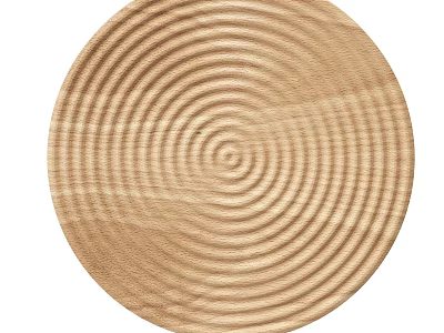 Circular Wooden Plate Showcasing Natural Detailed Concentric Grain Texture Pattern 3d model