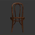 Stylish Wooden Leisure Chair Featuring Curved Backrest Patterned Seat And Slender Legs