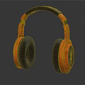 Orange and Black Over Ear Headphones Carbon Fiber Texture Soft Earpads with W Logo