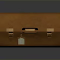 Durable Brown Leather Suitcase With Handle Metal Buckles And Hanging Tag