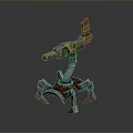 Turret Turntable Railgun Sci-fi Tower Defense Game Tower Defense Sci-fi Turret Game Turret Game Battery 3d model