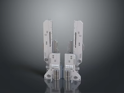 Detailed Symmetric 3D Metal Mechanical Structures With Industrial Design Elements 3d model