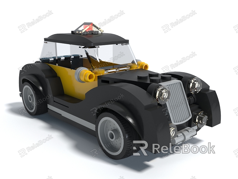 Style toy building blocks Lego vintage car decoration ornaments model