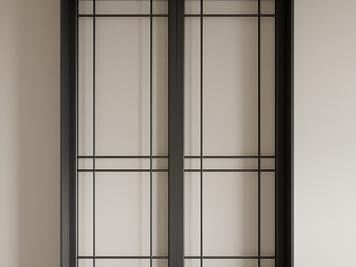 double door kitchen door balcony door glass door 3d model