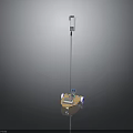Durable Medical IV Stand With Metal Pole Top Container And Wheeled Base