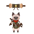 Modern game cat character 3d model