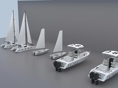 Various Types Of Yachts Displayed In 3D Rendering 3d model Various Types Of Yachts Displayed In 3D Rendering 3d model