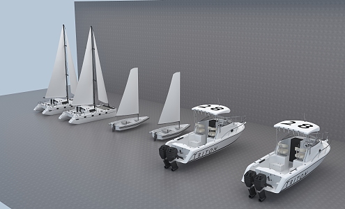 Modern Yacht Sailing 3d model