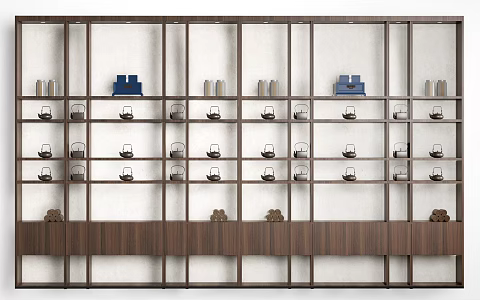 New Chinese Style Tea Cabinet Storage Rack Display Rack Decorative Rack 3d model