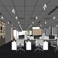 Modern public office area 3d model