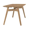Modern Wooden Dining Table Featuring Sleek Design and Unique Geometric Legs 3d model
